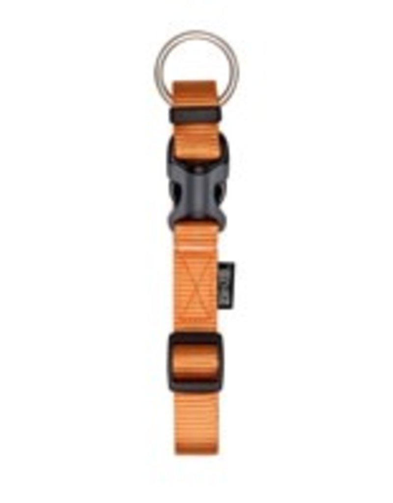 Zeus Adjustable Nylon Dog Collar - Tangerine - Medium