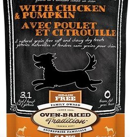 Oven Baked Traditional Soft and Chewy Chicken and Pumpkin Dog Treat 8oz