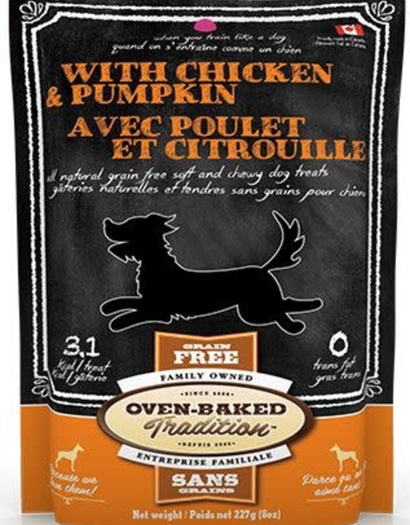 Oven Baked Tradition Soft and Chewy Chicken and Pumpkin Dog Treat 8oz