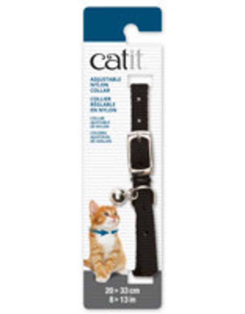 Catit Catit Adjustable Nylon Collar - Black - 20-33 cm (8-13 in)