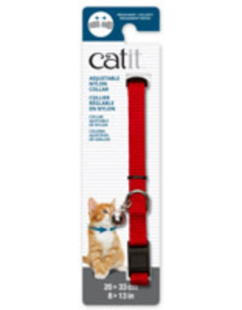 Catit Catit Adjustable Breakaway Nylon Collar - Red - 20-33 cm (8-13 in)