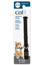Catit Catit Adjustable Breakaway Nylon Collar - Black - 20-33 cm (8-13 in)