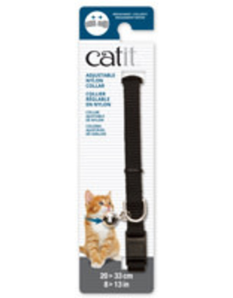 Catit Catit Adjustable Breakaway Nylon Collar - Black - 20-33 cm (8-13 in)