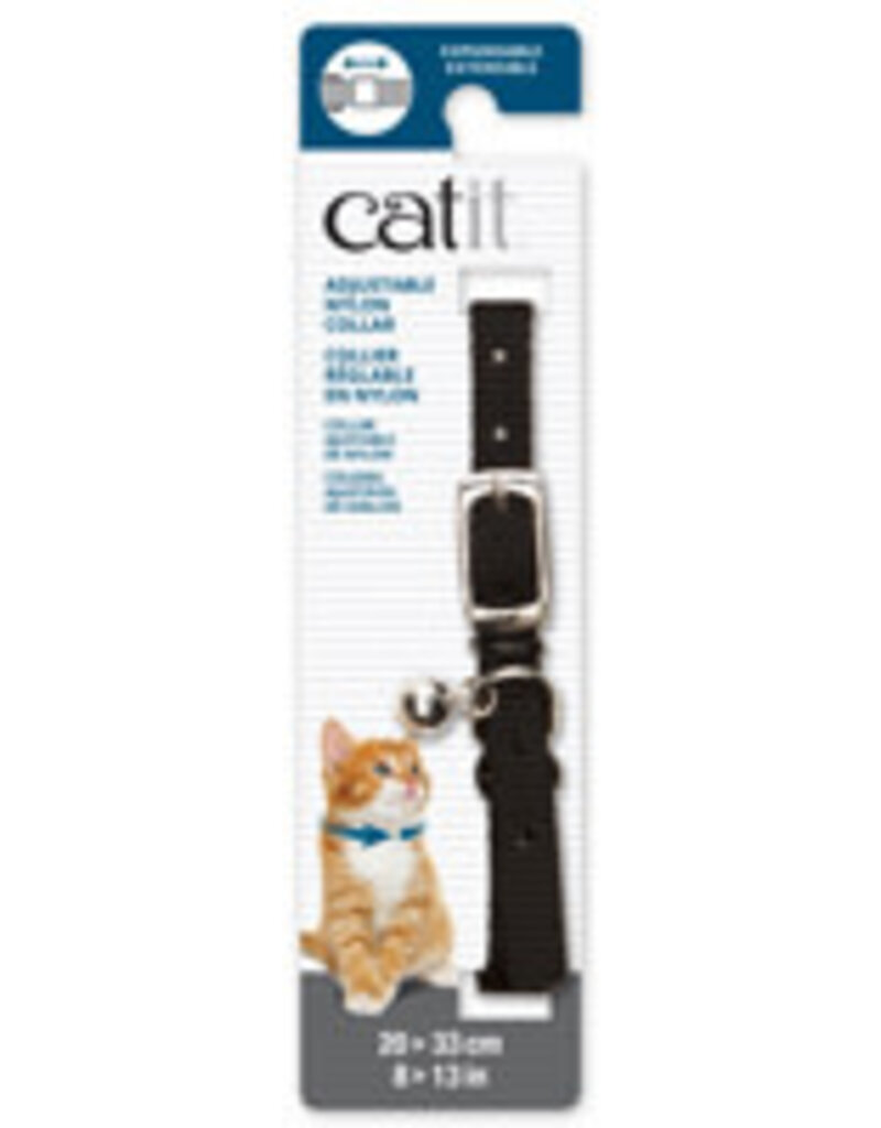 Catit Catit Adjustable Nylon Expandable Collar - Black - 20-33 cm (8-13 in)