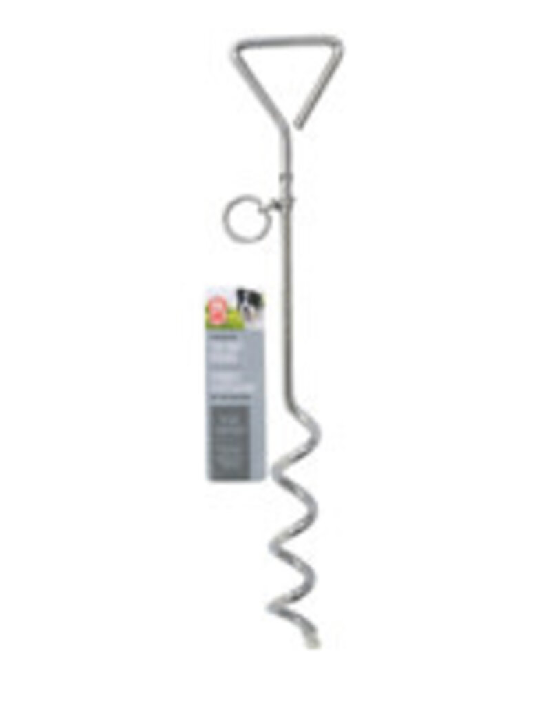 Dogit Dogit Cork-Screw Tie-Out Stake - Chrome-Plated - 9 mm x 40 cm