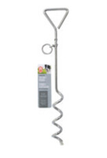 Dogit Dogit Cork-Screw Tie-Out Stake - Chrome-Plated - 9 mm x 40 cm