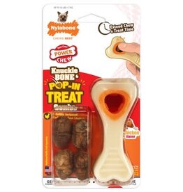 Nylabone Nylabone Power Chew Knuckle Bone & Pop-In Treat Toy - Chicken XSmall