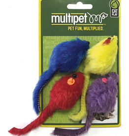 Multipet Multi-Colored Mice 2" - 4 pk