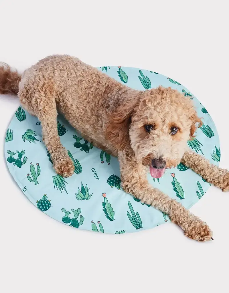 GF Pet GF Pet Round Ice Mat - Aqua Cactus