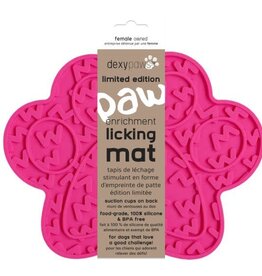 DexyPaws DexyPaws Paw Print Enrichment Licking Mat - Pink 1pc