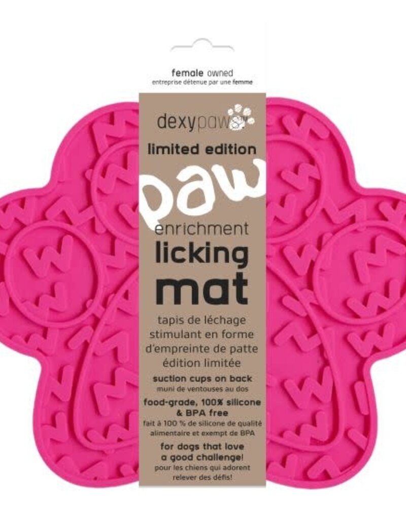 DexyPaws DexyPaws Paw Print Enrichment Licking Mat - Pink 1pc