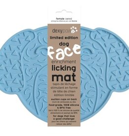 DexyPaws DexyPaws Dog Face Enrichment Licking Mat - Blue 1pc