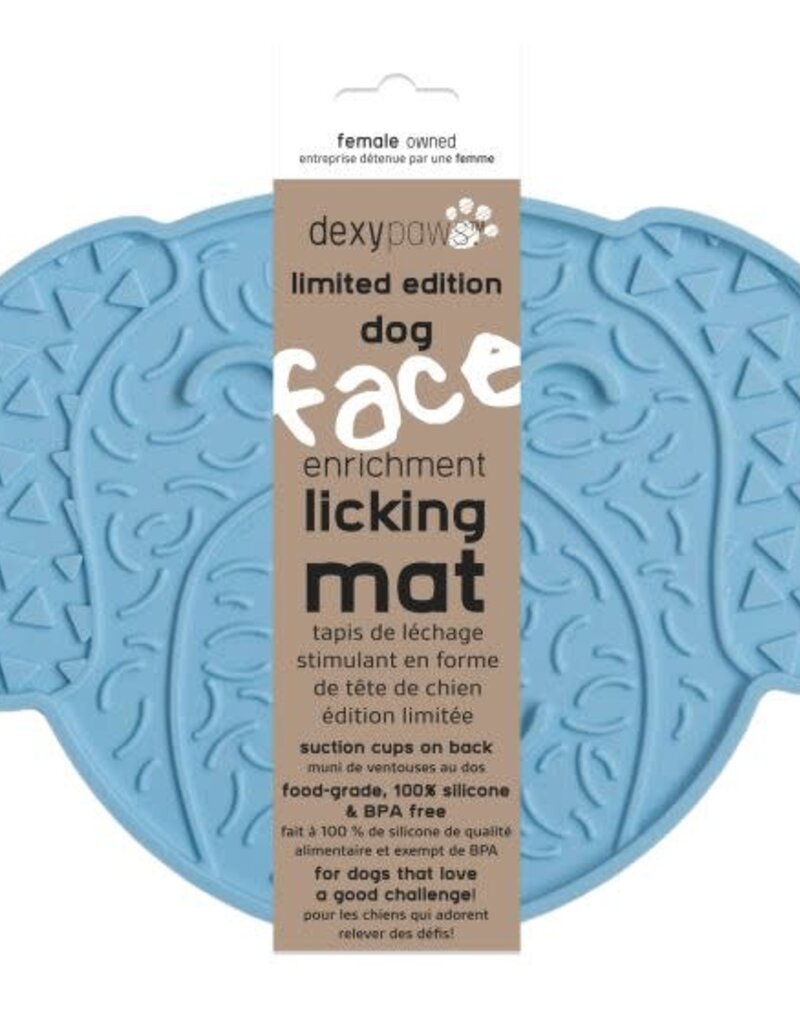 DexyPaws DexyPaws Dog Face Enrichment Licking Mat - Blue 1pc