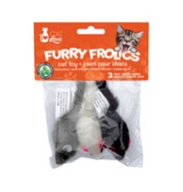 Cat Love Furry Frolics Cat Toy - Furry Catnip Mice - 3 pieces