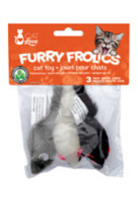 Cat Love Furry Frolics Cat Toy - Furry Catnip Mice - 3 pieces