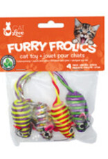 Cat Love Furry Frolics Cat Toy - Glitter Stripe Catnip Mice - 4 pieces