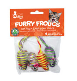 Cat Love Furry Frolics Cat Toy - Glitter Stripe Catnip Mice - 4 pieces
