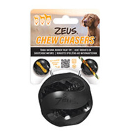 Zeus Chew Chasers Rubber Treat Ball - Black - 7.5 cm diam. (3 in)