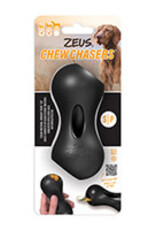 Zeus Chew Chasers Rubber Treat Peanut - Black - Small - 11 cm (4.3 in)
