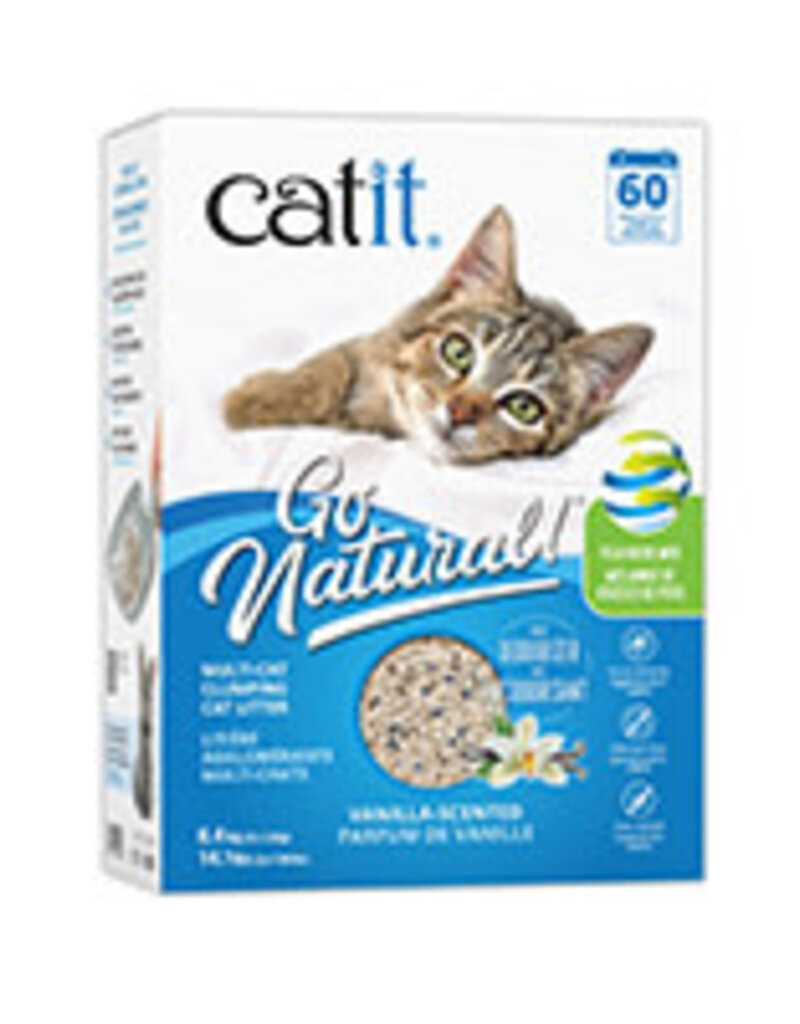 Catit Catit Go Natural! Pea Husk Mix Multi-Cat Clumping Cat Litter - Vanilla - 6.4 kg (14.1 lbs) Box