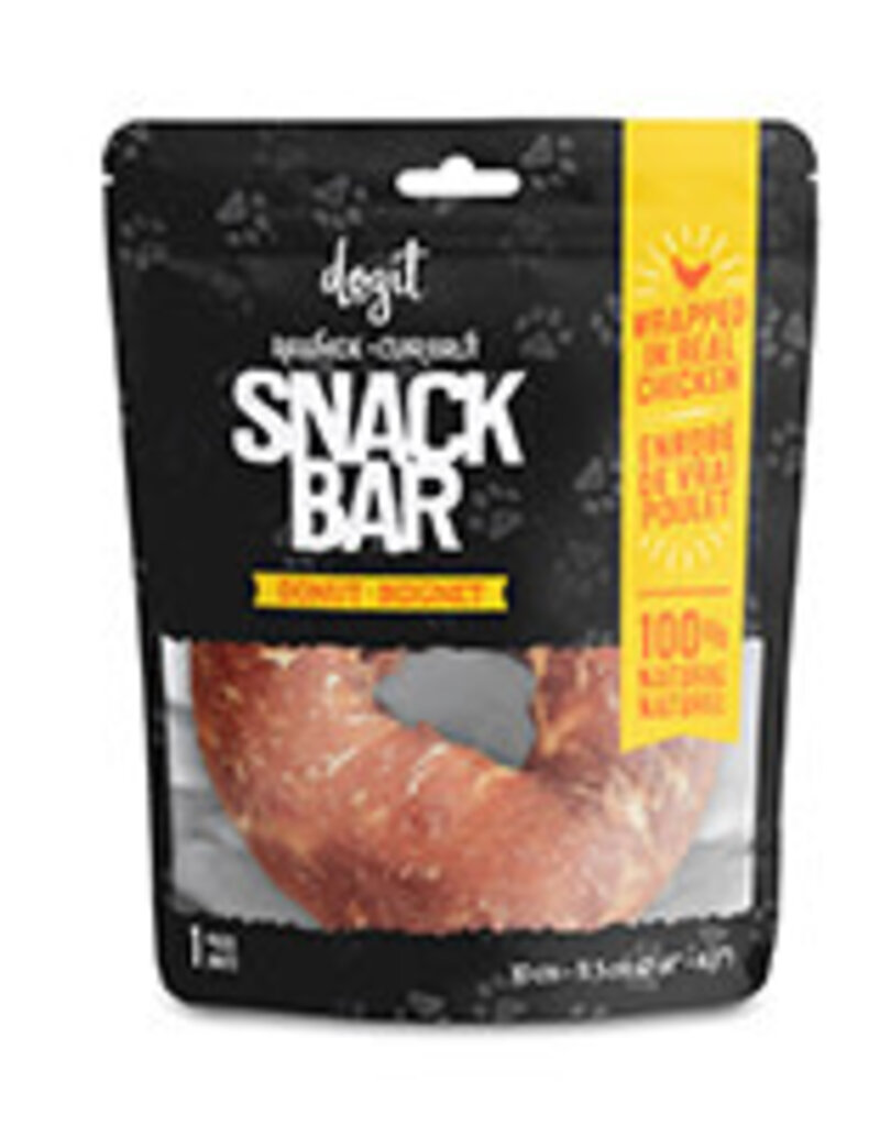 Dogit Dogit Snack Bar Rawhide - Chicken-Wrapped Donut - 1 pc (10 - 11.4 cm/4 - 4.5 in dia.)