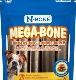 N-Bone N-Bone Mega Bone Long Lasting Chew Sticks for Dogs - Cheeseburger 6pk (16.8oz)