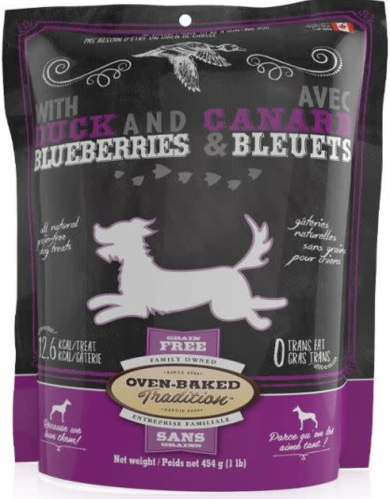 Oven Baked Traditional Grain Free Duck & Blueberrues Dog Treat 454g