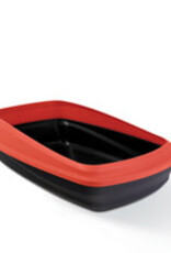 Catit Catit Cat Pan with Removable Rim - Red & Charcoal - Large - 16.9 x 22.4 x 8.6 in