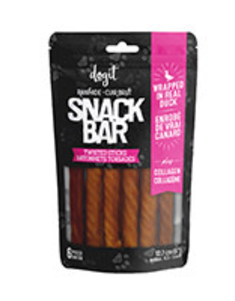 Dogit Dogit SnackBar Duck-Wrapped Beefhide & Collagen Twisted Sticks - 6 pieces - 5 in (12.7 cm)