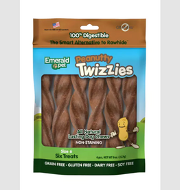 Emerald Pet Emerald Pet 6" Twizzies Peanutty - Size 6 Pack