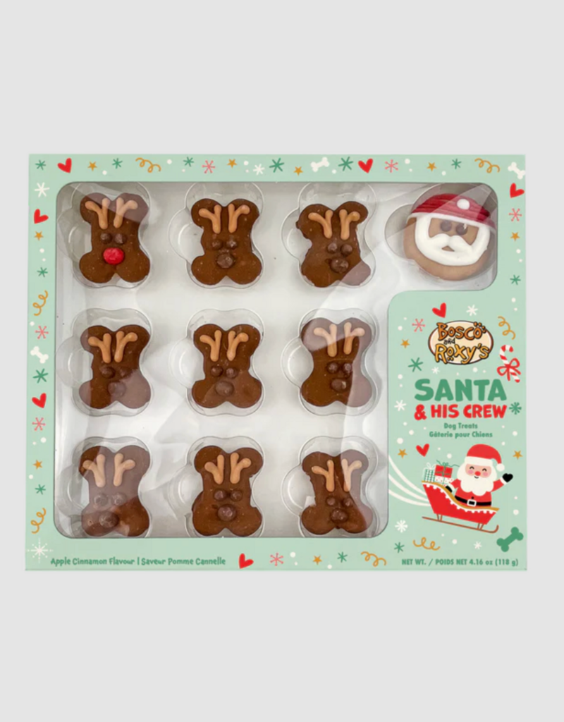 Bosco and Roxy's Cookie - Bosco and Roxy's Prepackaged Santa & Reindeer Crew 10pk