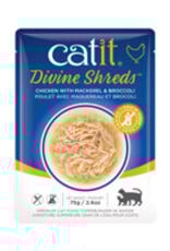 Catit Catit Divine Shreds - Chicken with Mackerel & Broccoli - 75g Pouch