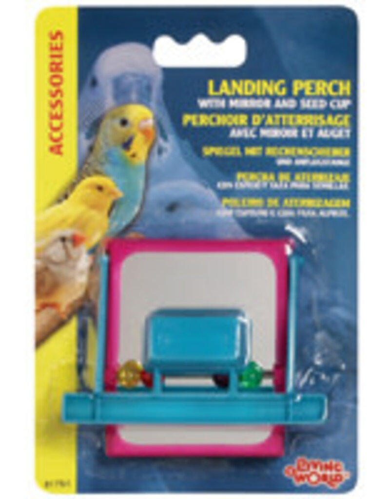 Living World Landing Perch Feeder with Mirror & Beads