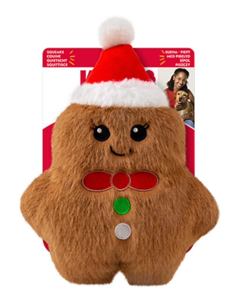 Kong Kong Holiday Snuzzles Mini Gingerbread Man Dog Toy - XSmall