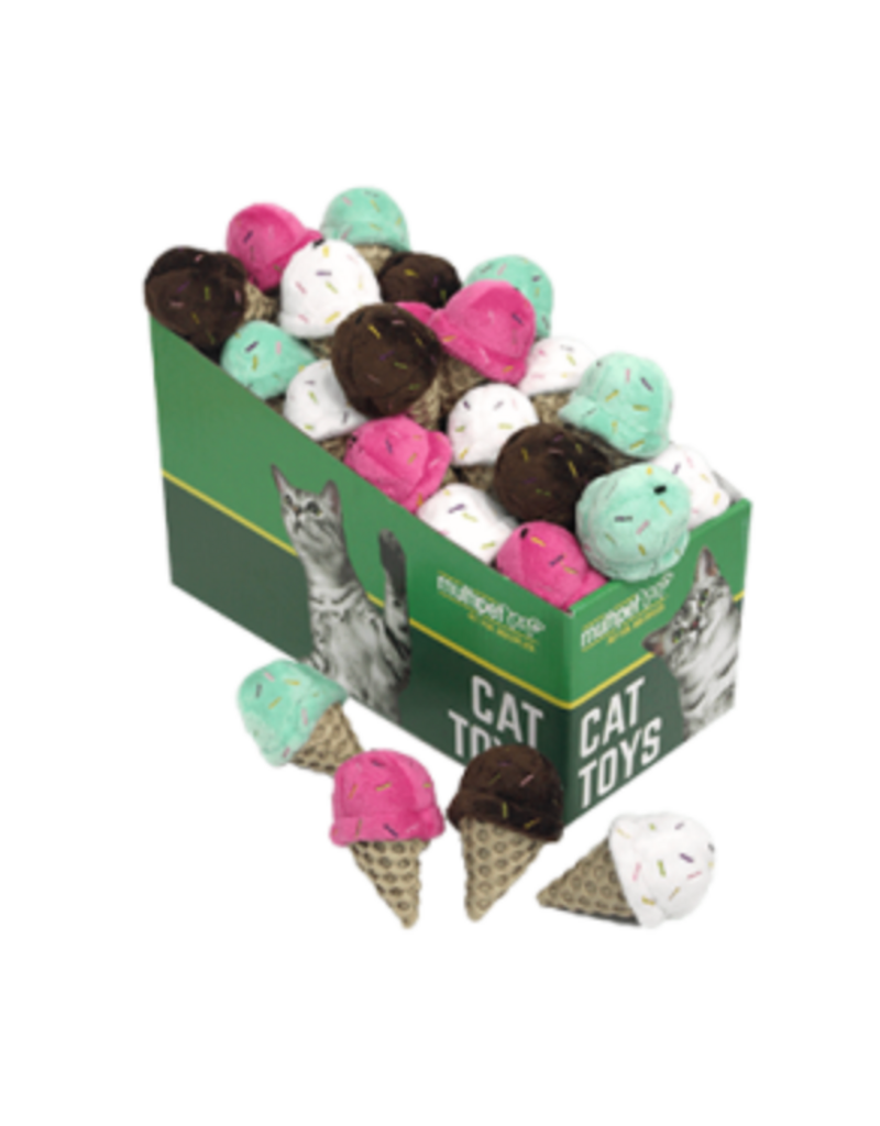 Multipet Ice Cream Cone Cat Toy - 1pc