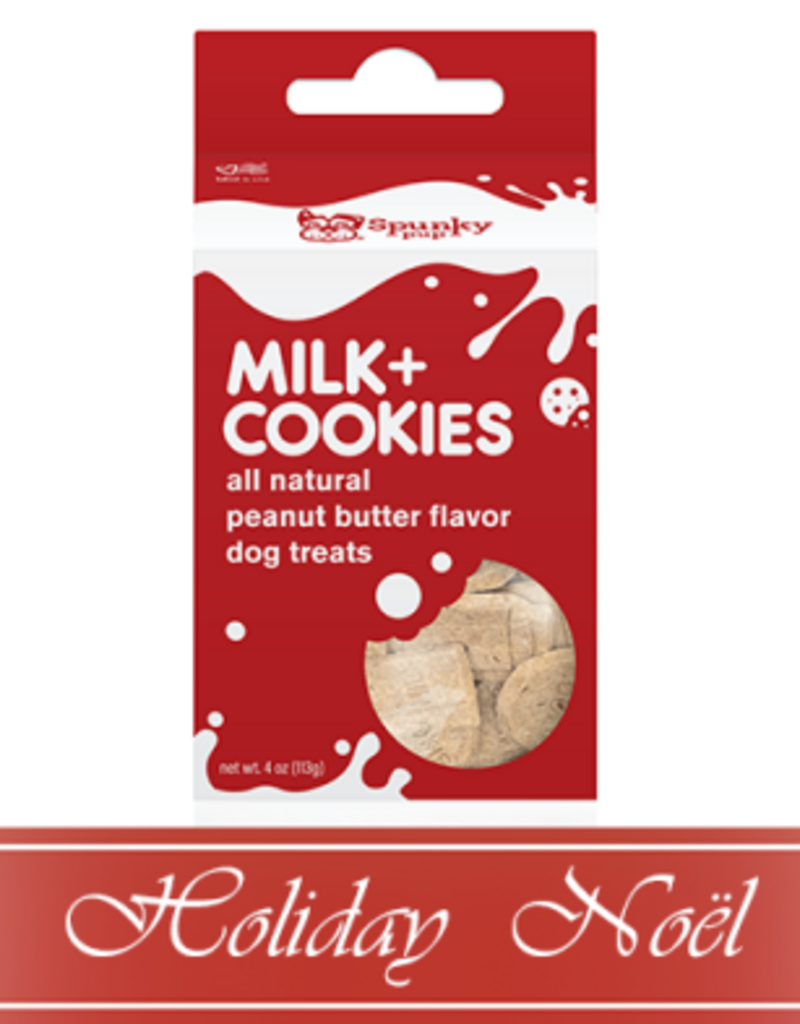 Spunky Pup Spunky Pup Holiday Milk & Cookies Peanut Butter Dog Treats 4oz