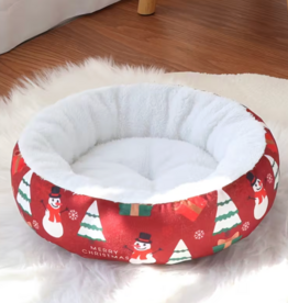 Temu Christmas Round Pet Bed - Large 19.7in dia
