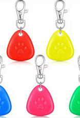 Temu Silicone Paw Print LED Clip-On Pet Tag Light - Assorted Colors 1pc.