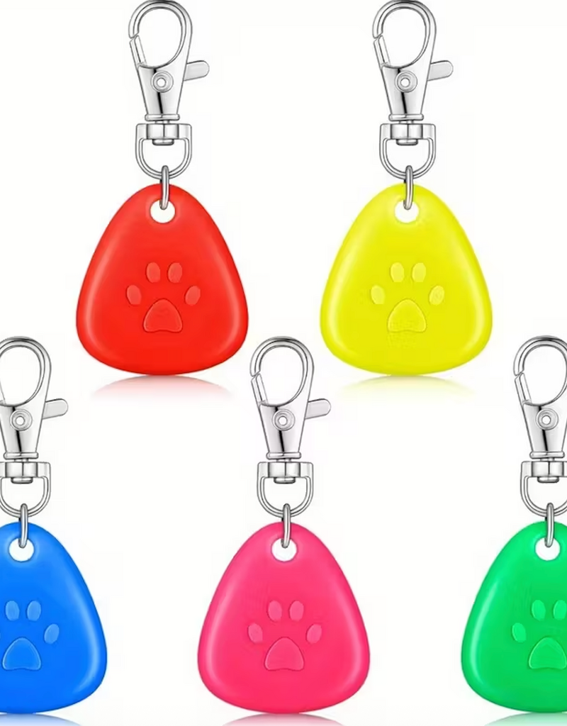 Temu Silicone Paw Print LED Clip-On Pet Tag Light - Assorted Colors 1pc.