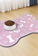 Temu Non-Slip Bone Shaped & Patterned Feeding Mat 11.8x20" - Assorted Colours 1pc