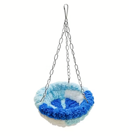 Temu Plush Bird Swing & Hanging Nest - Blue