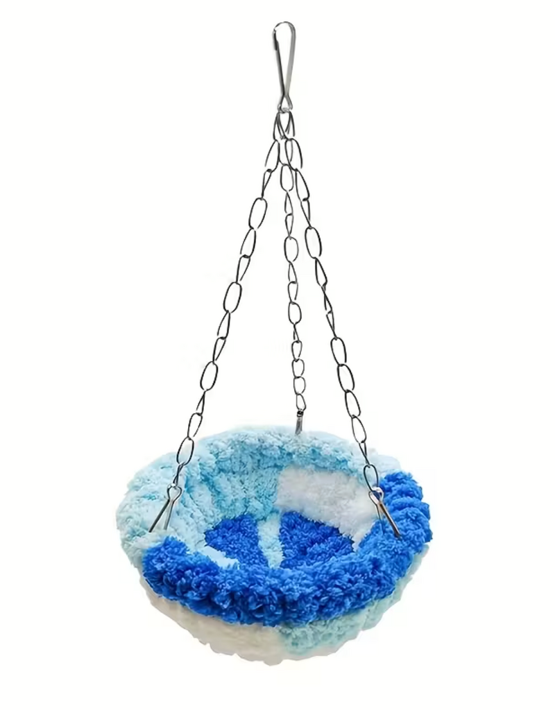 Temu Plush Bird Swing & Hanging Nest - Blue