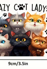 Temu "Crazy Cat Lady" Sticker 3.5" x 2.8" - 1pc.