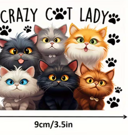 Temu "Crazy Cat Lady" Sticker 3.5" x 2.8" - 1pc.