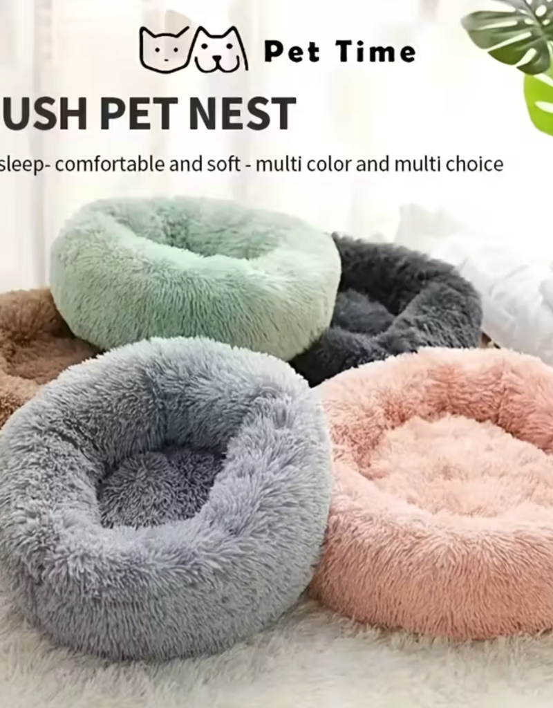 Temu Ultra-Soft Round Cat Bed - Assorted Colours 1pc