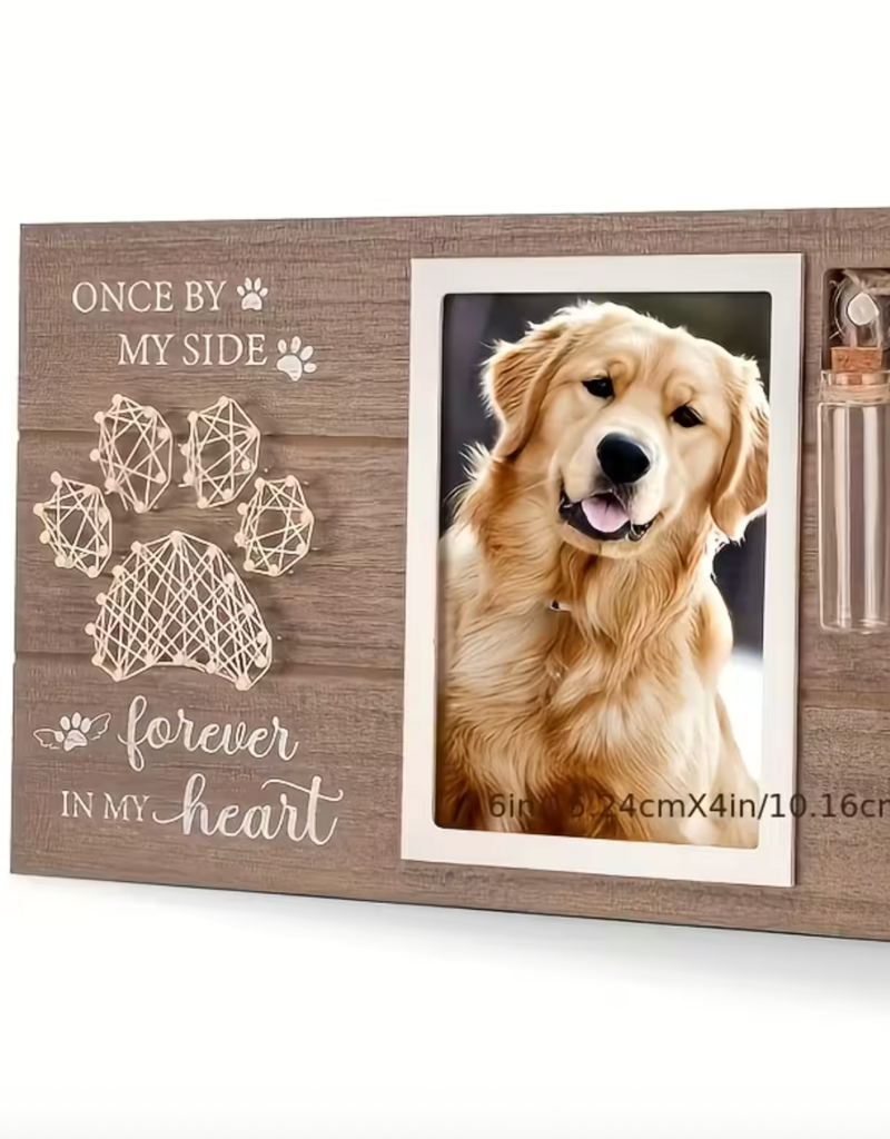 Temu Wooden Dog Memorial Photo Frame with Paw Prints 1.57x6.3" 1pc