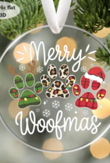 Temu Acrylic 2D Flat Ornament - Merry Woofmas Christmas 1pc