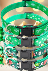 Temu Christmas Cat Collar - Assorted Green Patterns 1pc