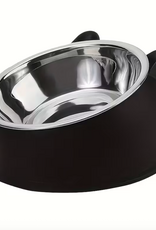 Temu Elevated Stainless Steel Cat Bowl - Black