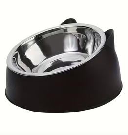 Temu Elevated Stainless Steel Cat Bowl - Black